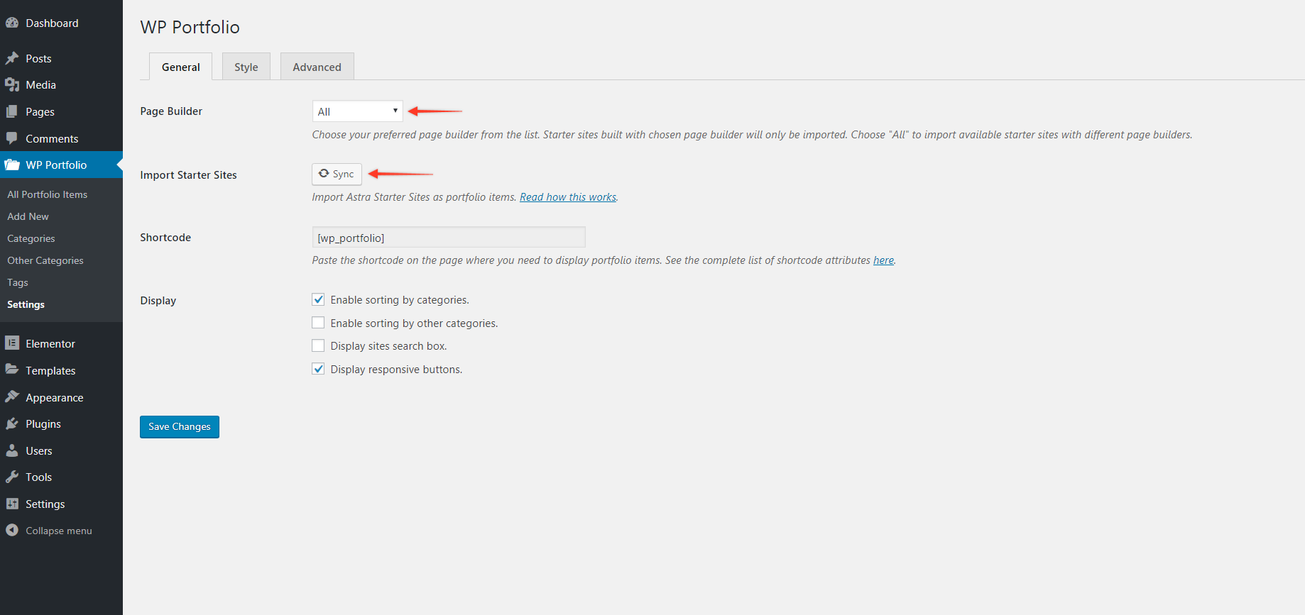 Wp Portfolio Choose Page Builder