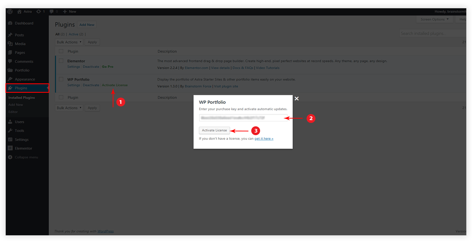 How to activate WP Portfolio license? Portfolio License Active